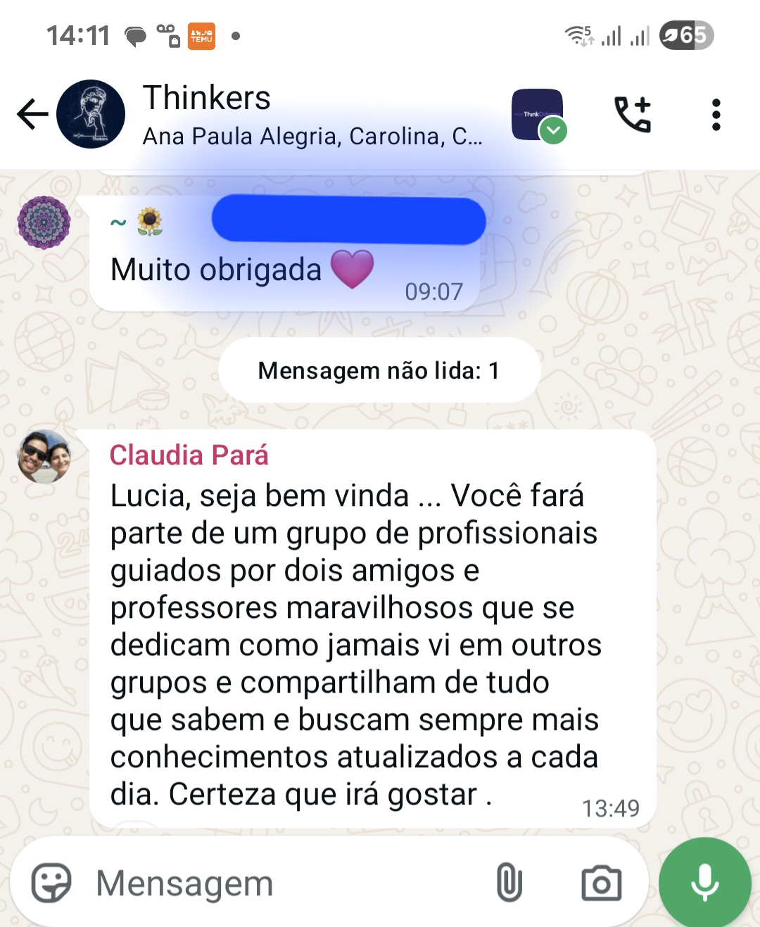Depoimento de Claudia Pará
