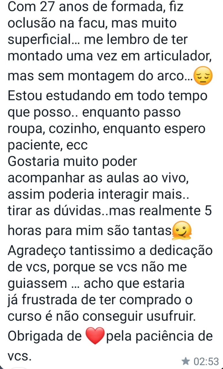 Depoimento de Mentorada — 27 anos de clínica