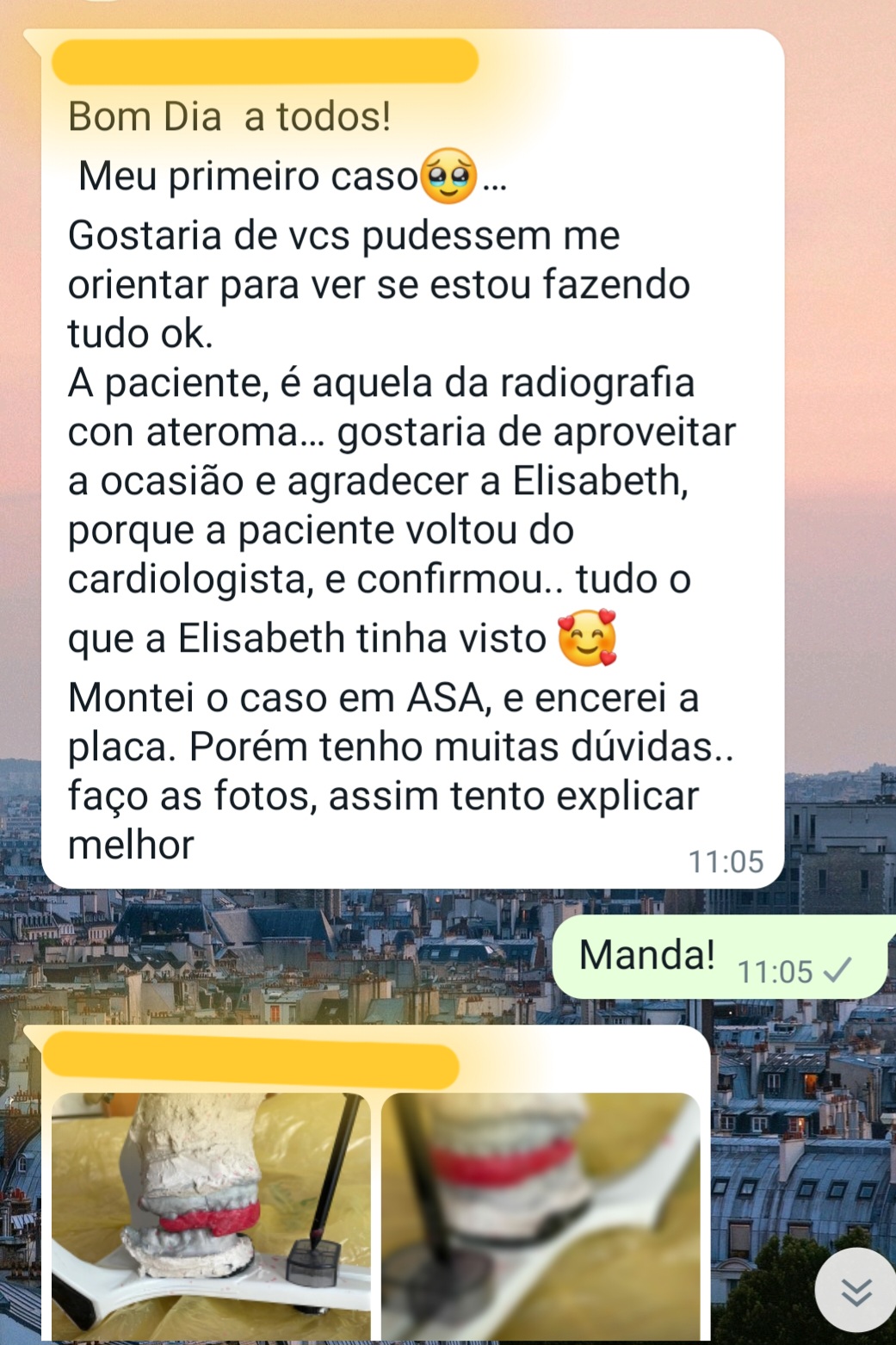 Depoimento de Mentorada — primeiro caso clínico